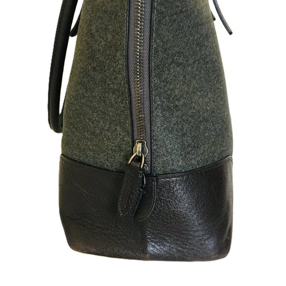 TUMI Business Bag Satchel Large Leather Villa Nivelle Zips Tags Grey Brown - Picture 3 of 16